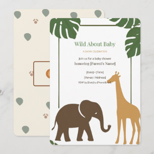 Wild About Baby Safari Jungle Baby Shower Invitati Invitation