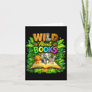 Wild about books teacher back to school leopard card
