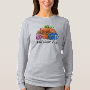 Wild About Fall Leopard Print Pumpkins T-Shirt