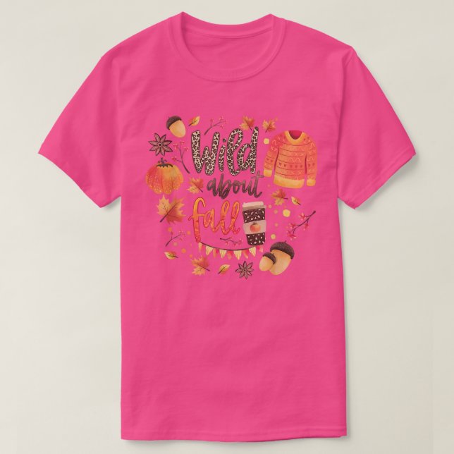 Wild About Fall Leopard Pumpkin Sweater Cute Autum (Design Front)