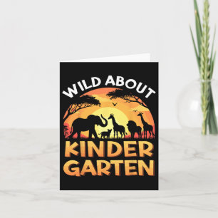 Wild About Kindergarten Zoo Animals Back To School Card