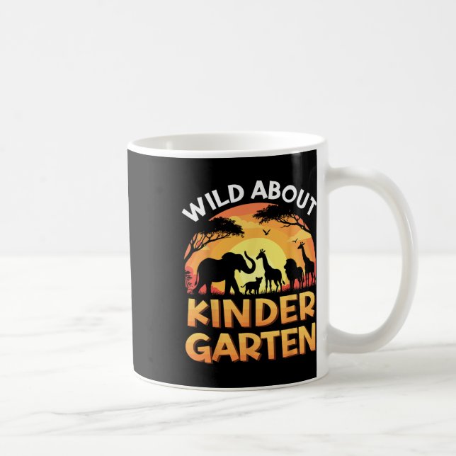 Wild About Kindergarten Zoo Animals Back To School Coffee Mug (Right)
