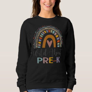 Wild About Pre K Leopard Boho Rainbow Back To Scho Sweatshirt
