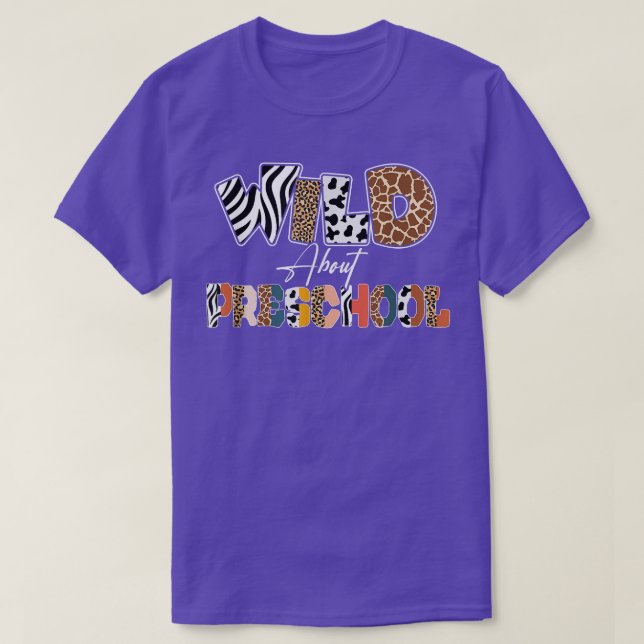 Wild About Preschool Back To School Leopard T-Shir T-Shirt (Design Front)