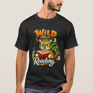 Wild About Reading Book Cheetah Animal Print Boy T-Shirt