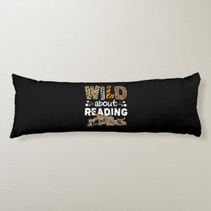 Wild About Reading Books And Bookworm Library Body Cushion