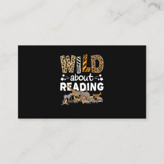 Wild About Reading Books And Bookworm Library Business Card