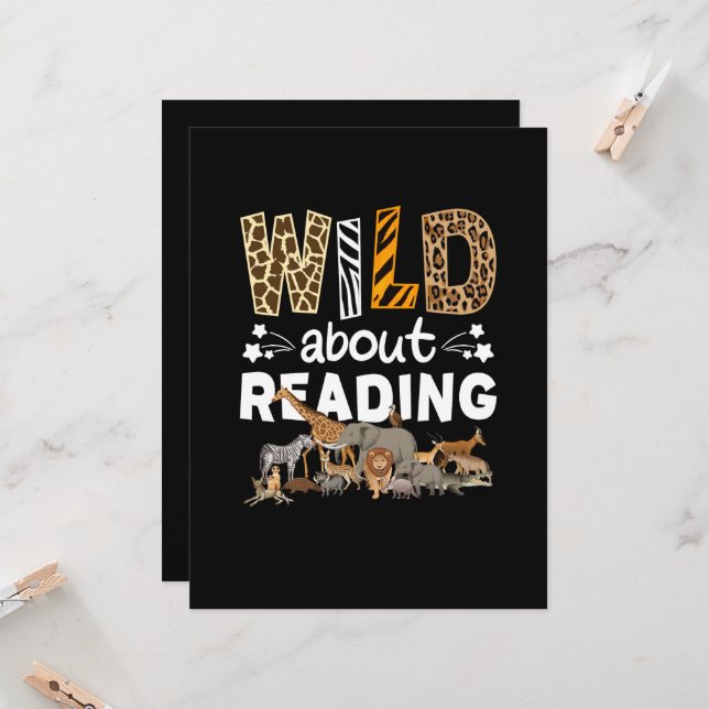 Wild About Reading Books And Bookworm Library Card (Front/Back In Situ)