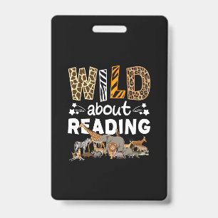 Wild About Reading Books And Bookworm Library ID Badge