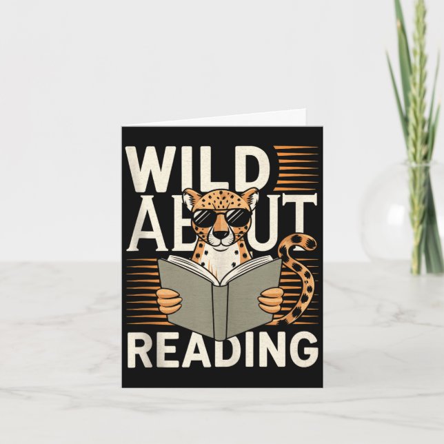 Wild about reading books reader lover librarian card (Front)