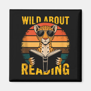 Wild about reading books reader lover librarian magnet