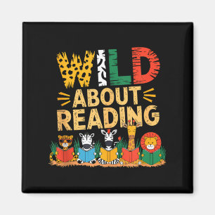 Wild about reading books reader lover librarian magnet