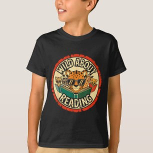 Wild about reading books reader lover librarian zo T-Shirt