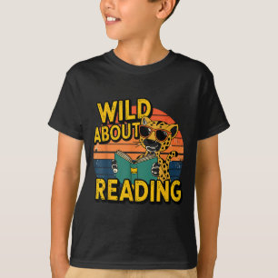 Wild about reading books reader lover librarian zo T-Shirt