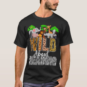 Wild about reading books zoo animals lover teacher T-Shirt