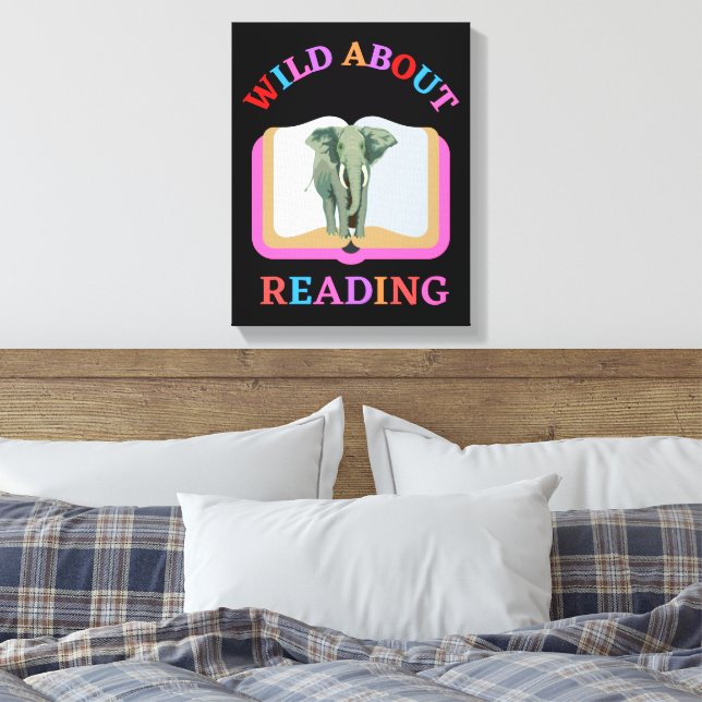 WILD ABOUT READING CANVAS PRINT (Insitu(Bedroom))