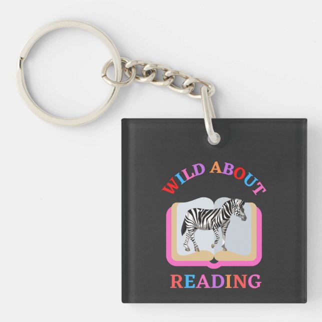 WILD ABOUT READING KEY RING (Front)
