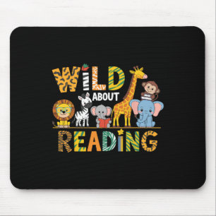 Wild About Reading Kid Love Wild Animal Books Back Mouse Pad