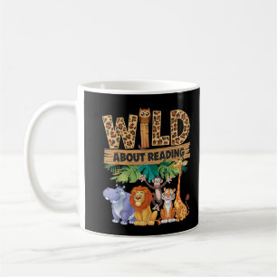 Wild About Reading Leopard Print Cute Zoo Animal Coffee Mug