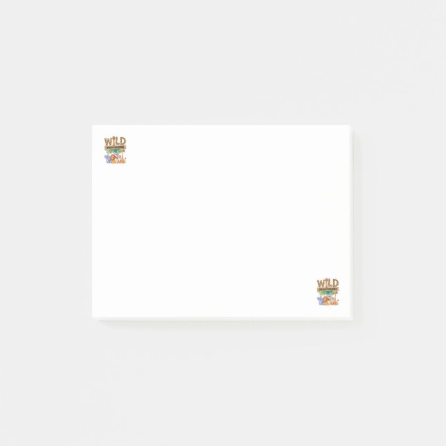 Wild About Reading Leopard Print Cute Zoo Animal Post-it Notes (Front)