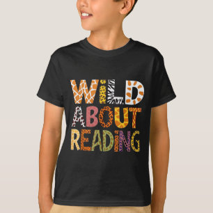 Wild About Reading Teacher Back to School Animal T-Shirt