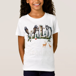 Wild About Reading Zoo Animals Books Reader Lover  T-Shirt