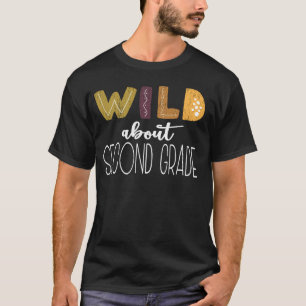 Wild About Second Grade Teacher Safari Jungle Zoo  T-Shirt
