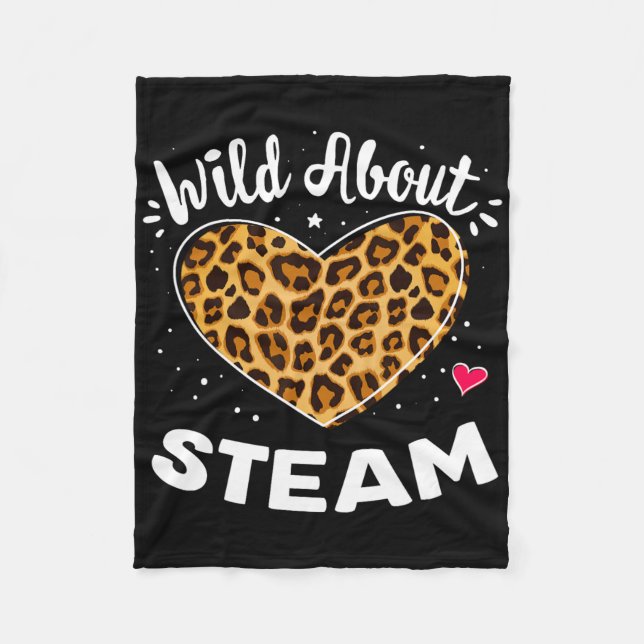 Wild About Steam Leopard Squad Stem Byck To School Fleece Blanket (Front)