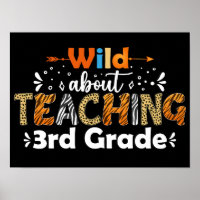 Wild About Teaching 3rd Grade Funny Teacher Gifts