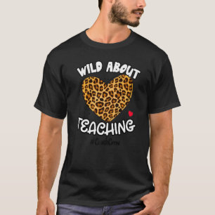 Wild About Teaching Coach Crew Life Leopard Print T-Shirt