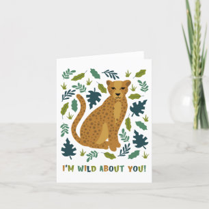Wild About You Jungle Cheetah Valentine Card