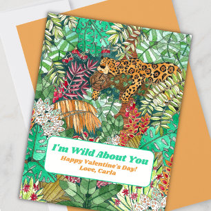 Wild About You Jungle Valentine's Day Holiday Card