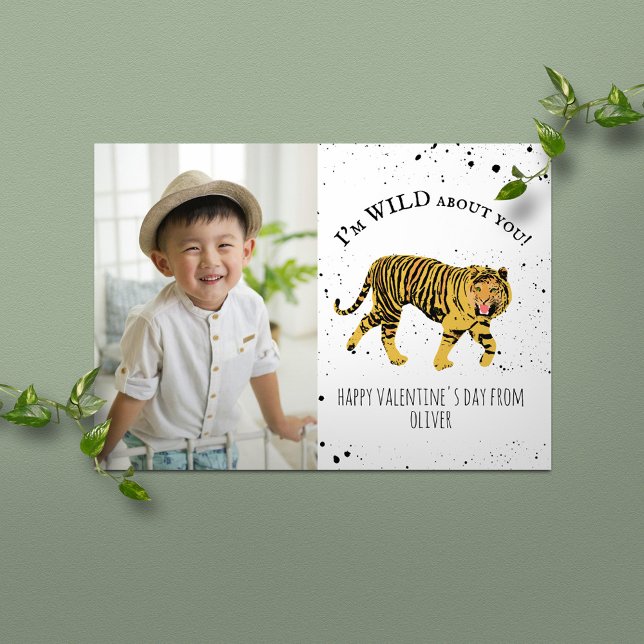 Wild About You Tiger Valentine Photo Card (Creator Uploaded)