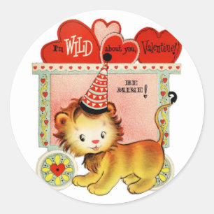 Wild About You Valentine Round Stickers