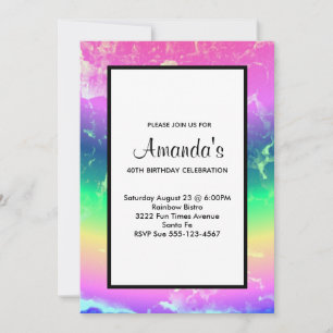 Wild Abstract with Rainbow Colours Generic Party Invitation