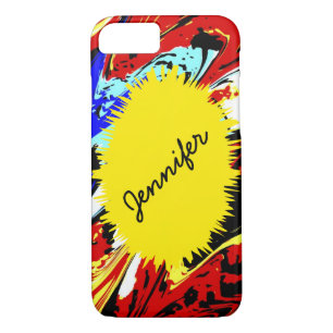 Wild Abstract & Yellow, Personalised Name, Case-Mate iPhone Case
