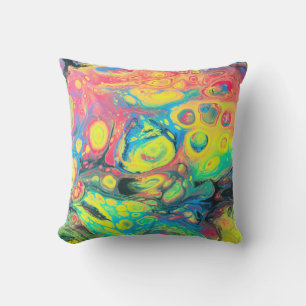 Wild Acrylic Fluid Art Abstract Cushion