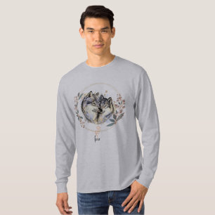 Wild Affection – Wolves in Love Illustration T-Shirt