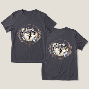 Wild Affection – Wolves in Love Illustration Tri-Blend Shirt