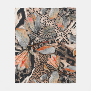 Wild African Animal Skin Pattern Fleece Blanket