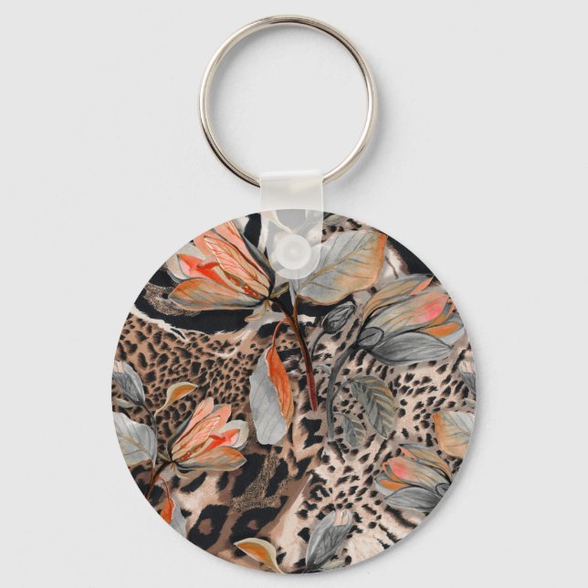 Wild African Animal Skin Pattern Key Ring (Front)