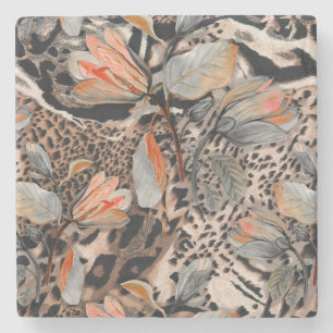 Wild African Animal Skin Pattern Stone Coaster