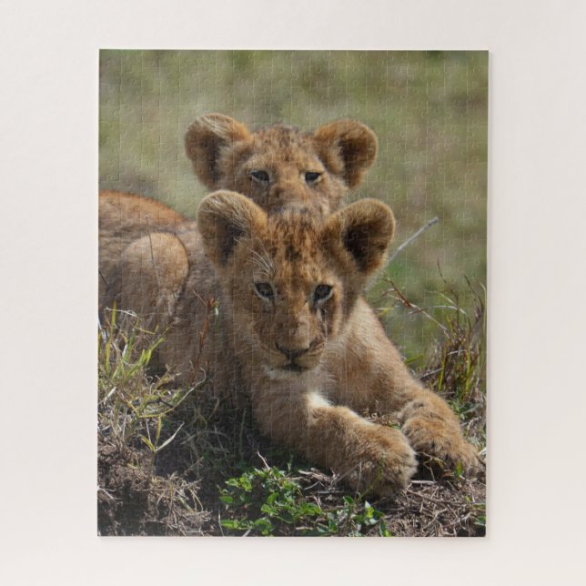 Wild African Lion Cubs Jigsaw Puzzle (Vertical)