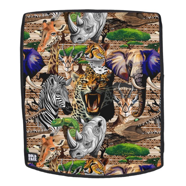 Wild African Savanna Animals Backpack (Removable Face)