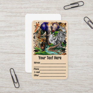 Wild African Savanna Animals Business Card
