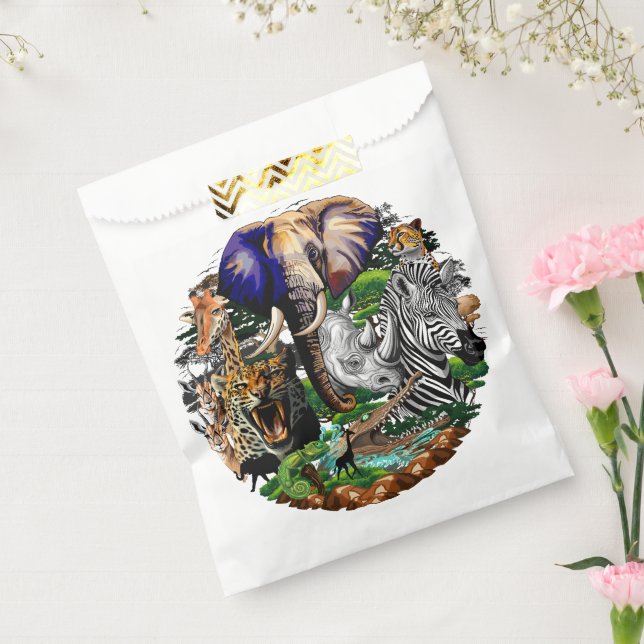 Wild African Savanna Animals Favour Bags (Sealed)