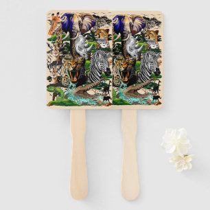 Wild African Savanna Animals Hand Fan