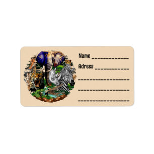 Wild African Savanna Animals Label