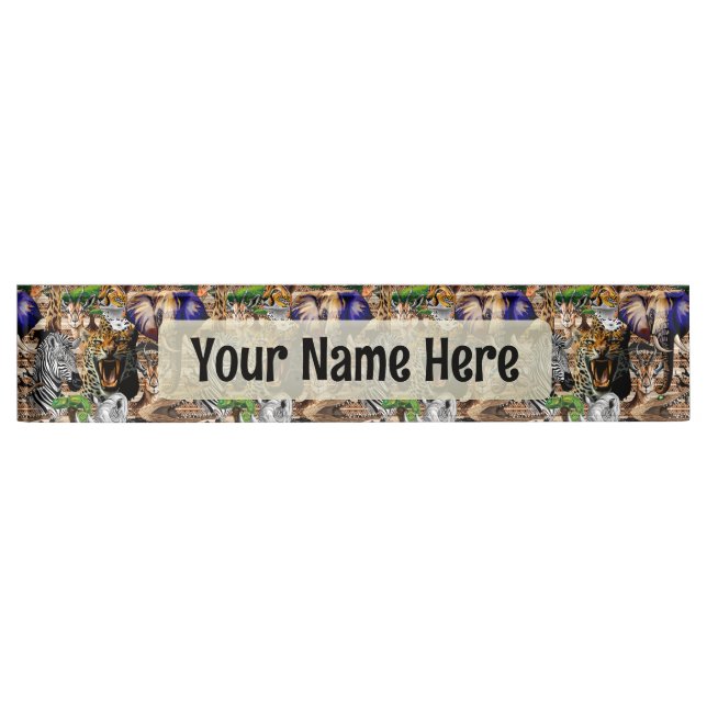 Wild African Savanna Animals Nameplate (Front)