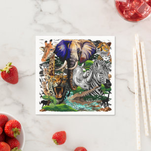 Wild African Savanna Animals Napkin